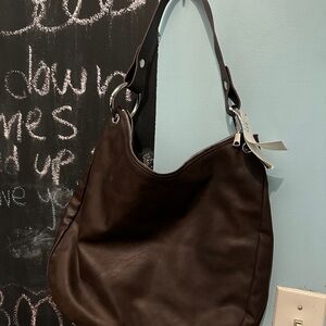 Elegant Brown Leather Hobo Bag